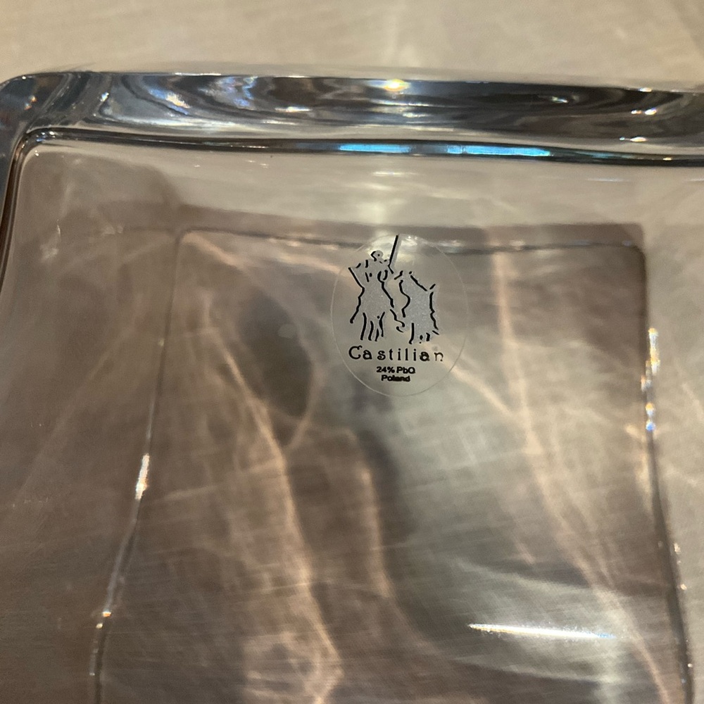CASTILIAN Poland Crystal Bowl & Dragonfly Hefty Centerpiece 2 Pieces RARE! - Picture 14 of 14
